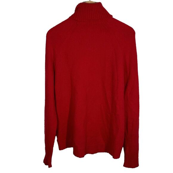 J.Crew Turtleneck Sweater Supersoft Yarn Size Medium Red Merino Wool Alpaca - Picture 3 of 6